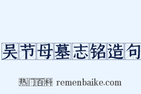 吴节母墓志铭造句是什么意思的图片